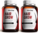 Suplemento de crecimiento del cabello, Asistencia para el cuidado del cabello para la fuerza, crecimiento de la espesor, con biotina, vitamina A, C, E, zinc, cápsulas (2)