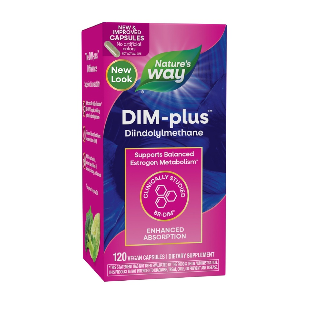 Camino de la Naturaleza DIM-Plus, Suplemento DIM, apoya el metabolismo estrógeno equilibrado*, apoya el equilibrio hormonal estrógeno*, Diindolylmetano, 120 cápsulas veganas