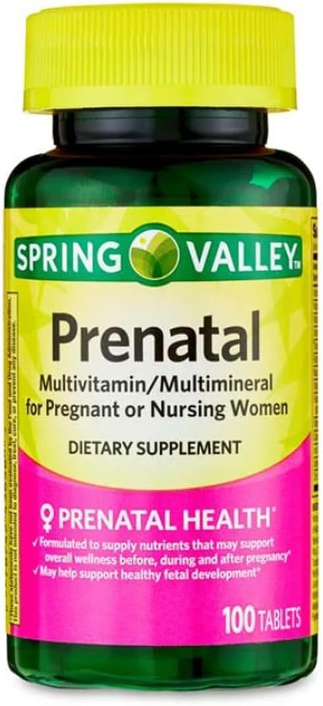 Prenatal Multivitamin/Multimineral for Pregnant and Nursing Women Dietary Supplement Tablets, 100 Count