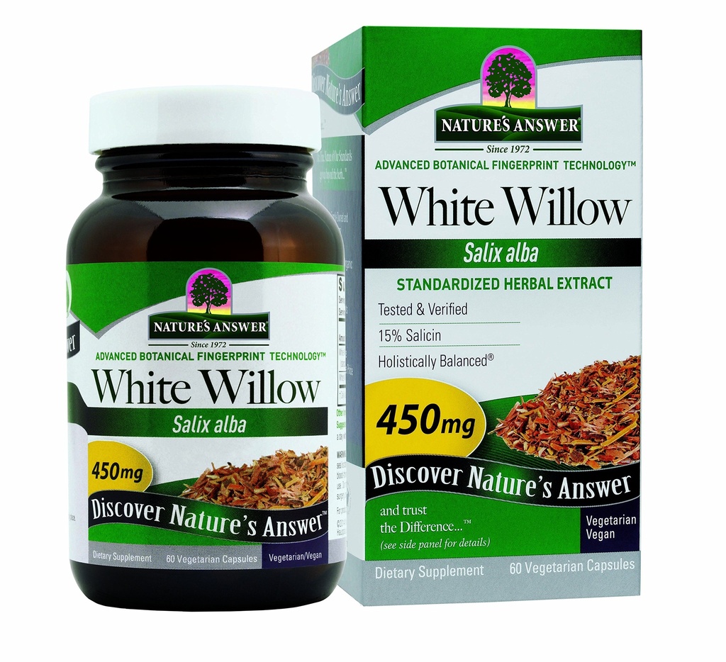Respuesta de la naturaleza White Willow ← Promueve la salud general " Well-Being  durable Vegan, Gluten-Free, Non-GMO " Kosher Certified tención 60ct