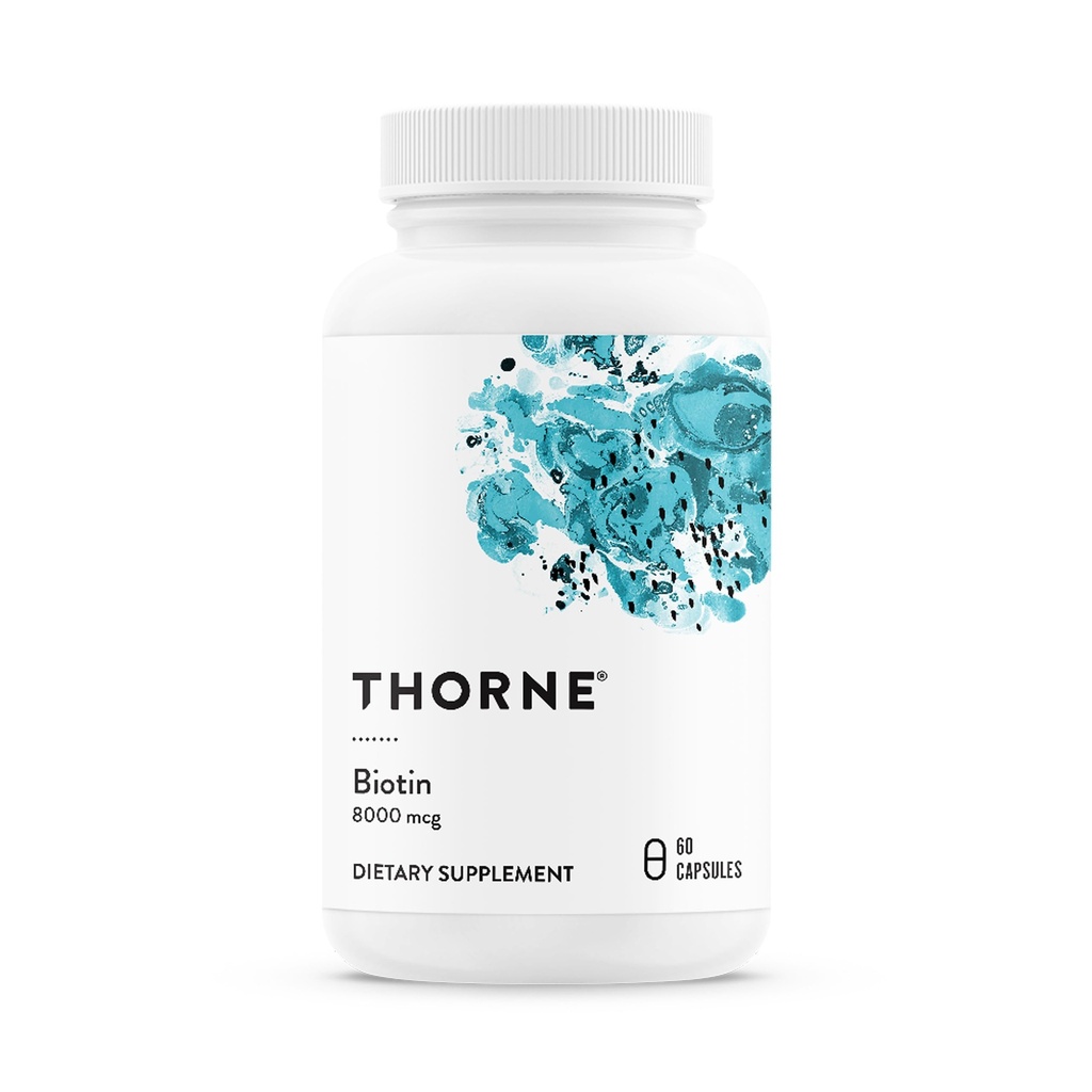 THORNE - Biotina - Suplemento de vitamina B7 para el cabello sano, uñas, piel y metabolismo* - 60 cápsulas