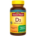 Natural Made Vitamina D3 2000 UI (50 mcg), Suplemento de vitamina D para el Hueso, Dientes, Musculo y Apoyo a la Salud Inmunitaria, 100 Tabletas, 100 Day Supply
