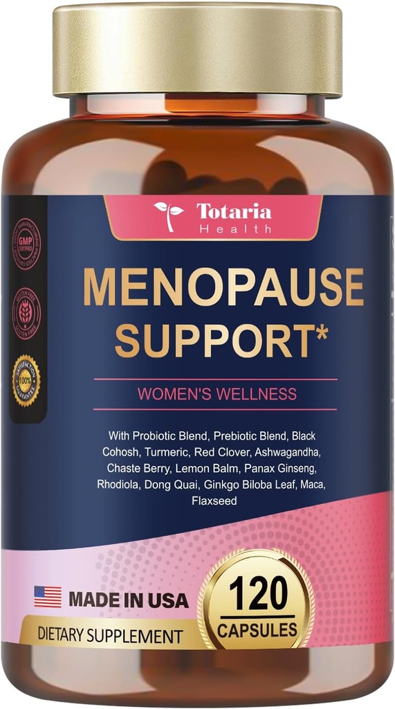 Suplementos de menopausia para Mujeres, Multibenefit &amp; Full Black Cohosh, Easy-to-Swallow, Natural, Gluten-Free, Women Balance