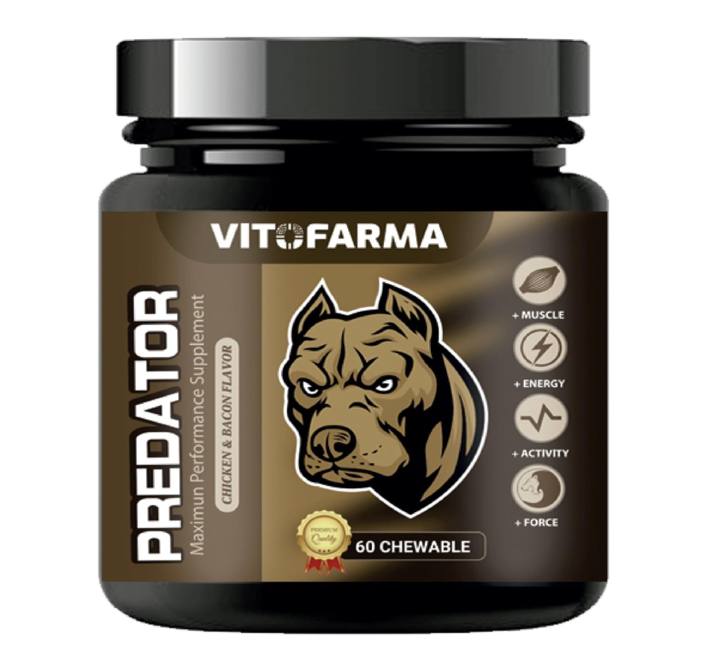 Predator Muscle Builder Chewable Tablets for Dogs - Canine Dog Supplement for Muscle Gain - 60 fichas