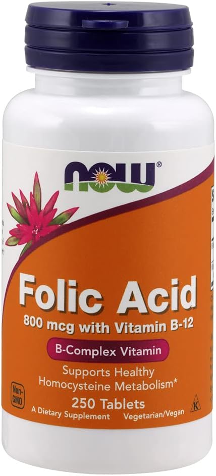 AHORA Alimentos Ácido fólico 800 mcg Tabs (Pack de 2)