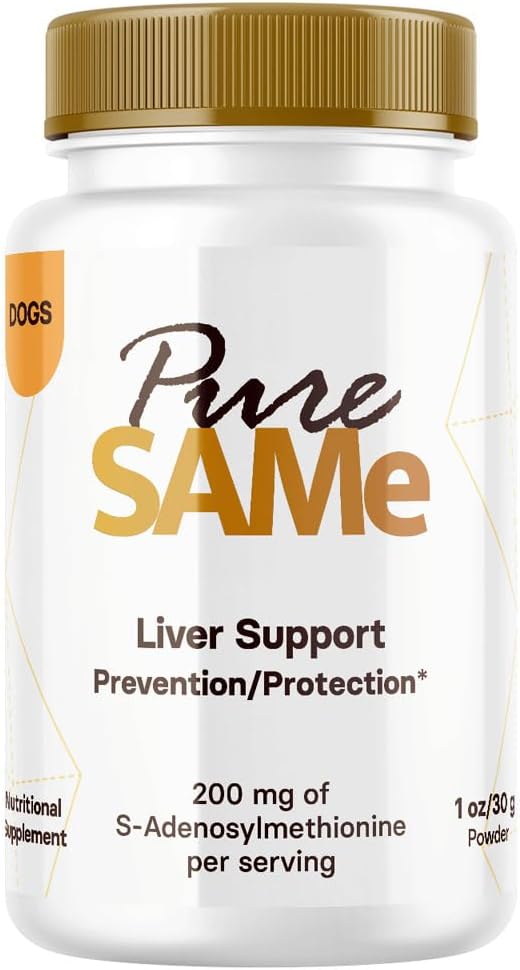 SAM-e 200 mg de soporte para perros - Chicken Flavored Suplementos de hígado Premium - S-Adenosylmethionine para perros para soportar la función hepática saludable - Scoop Incluido 30g (1oz)