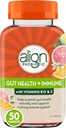 Probiótico Alineado, Gut Health &amp; Immunity Support, Probiótico para Mujeres y Hombres, #1 Doctor Recomendado Marca, Vitamina C y B12 para Apoyo Inmunitario &amp; Energía, Citrus Flavor, 50 Gummies