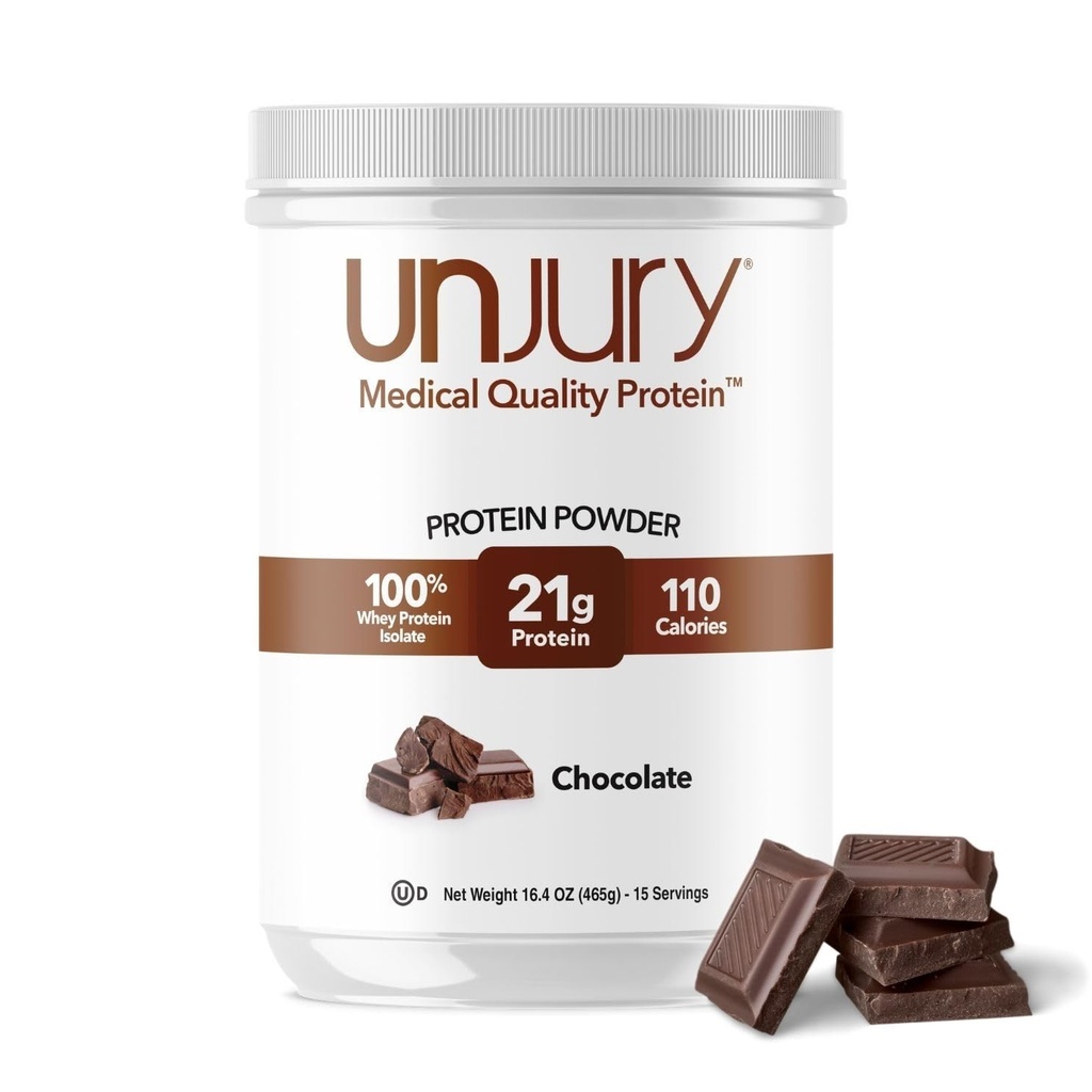 Unjury Whey Protein Powder ← Chocolate Protein Powder Silencio 21g 100% Whey Isolate Protein Powder ← Low Carb and Lactose Free ← Gluten Free Whey Protein Isolate ← Certified Kosher ← 15 Servings