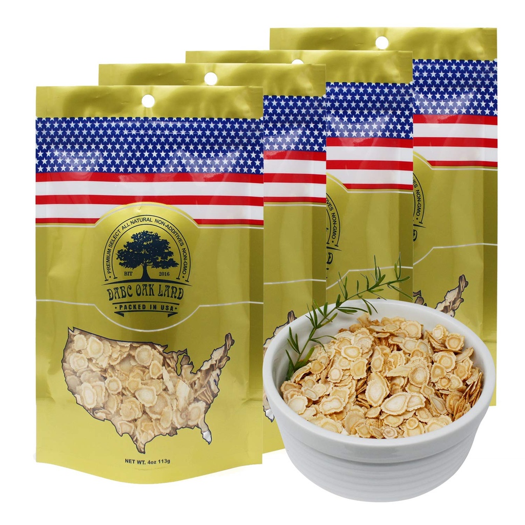 4 Bolsas de American Ginseng Slices de Wisconsin, DOL American Wisconsin Ginseng Slices Root for Tea, Energy for Men Women Mental Health Boosts Immunity, Gluten Free, 西 institucionales/ oportuna洋 institucionales 4 Bolsa de 4OZ,16 Ounces