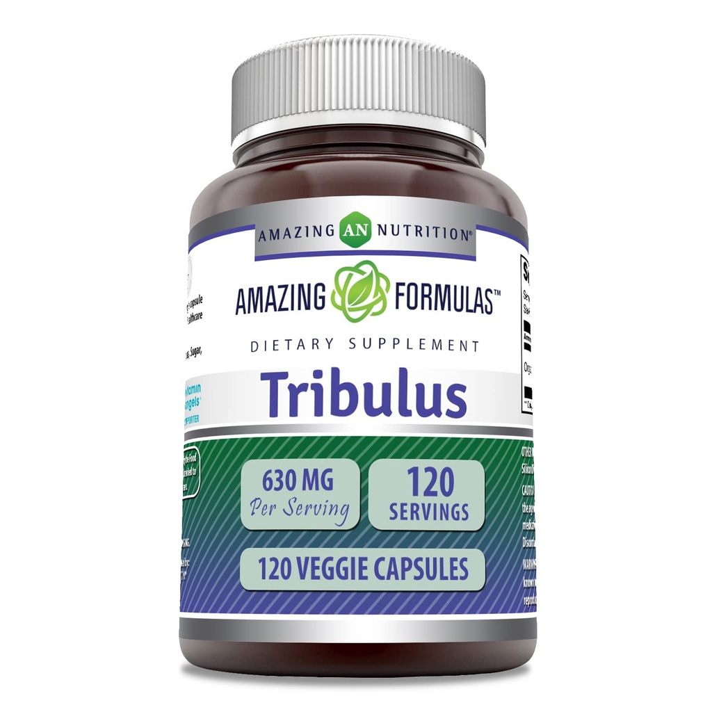 Amazing Formulas Orgánica Tribulus Terrestris Extracto Suplemento TEN 630 Mg Por Serving TEN 120 Veggie Capsules ← Non-GMO TEN Gluten-Free TEN Made in USA