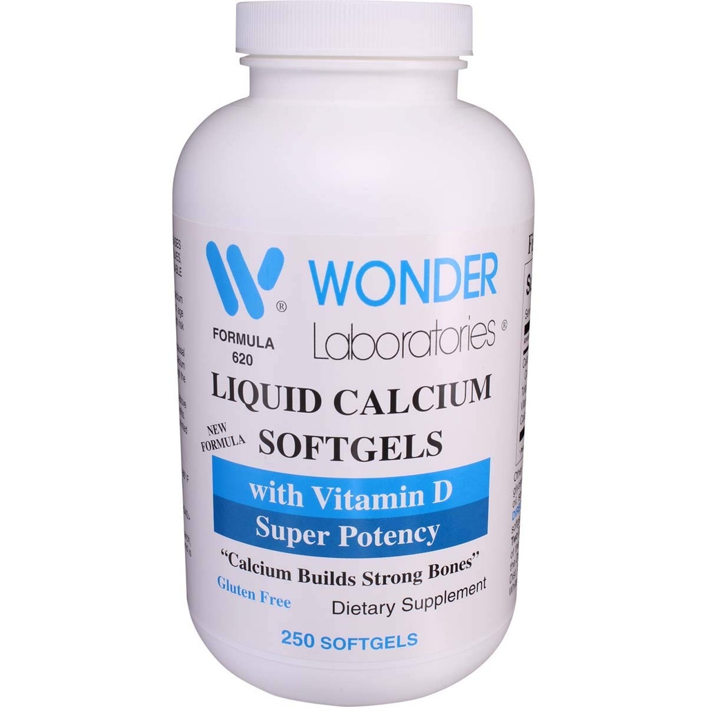 Wonder Laboratories Liquid Calcium Softgels ← w/Vitamin D3 Super Potency