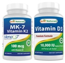 Mejores Naturales Vitamina K2 (MK7) con D3 &amp; Vitamina D3 10000 I