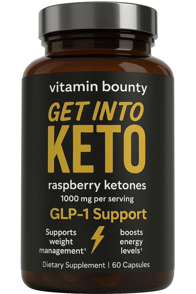 Vitamina Bounty Premium Raspberry Ketones Suplemento - Keto Pills for Weight Loss - Promueve Ketosis & Metabolism Support - Keto Diet Aid - Energy Boost for Women &amp; Hombre - 60 cápsulas