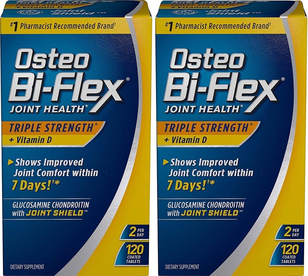 Osteo Bi-Flex Triple Fuerza w/ Vitamina D, 120 Tablas Coadas (Pack of 2)