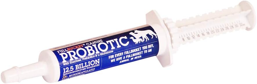 Pasta probiótica de canino completo para perros con 12,5 millones de UC Probióticas Probióticas, Enzimas, Prebióticos y L-Glutamina para Cuidado Urgente, 32,5 mL Tube