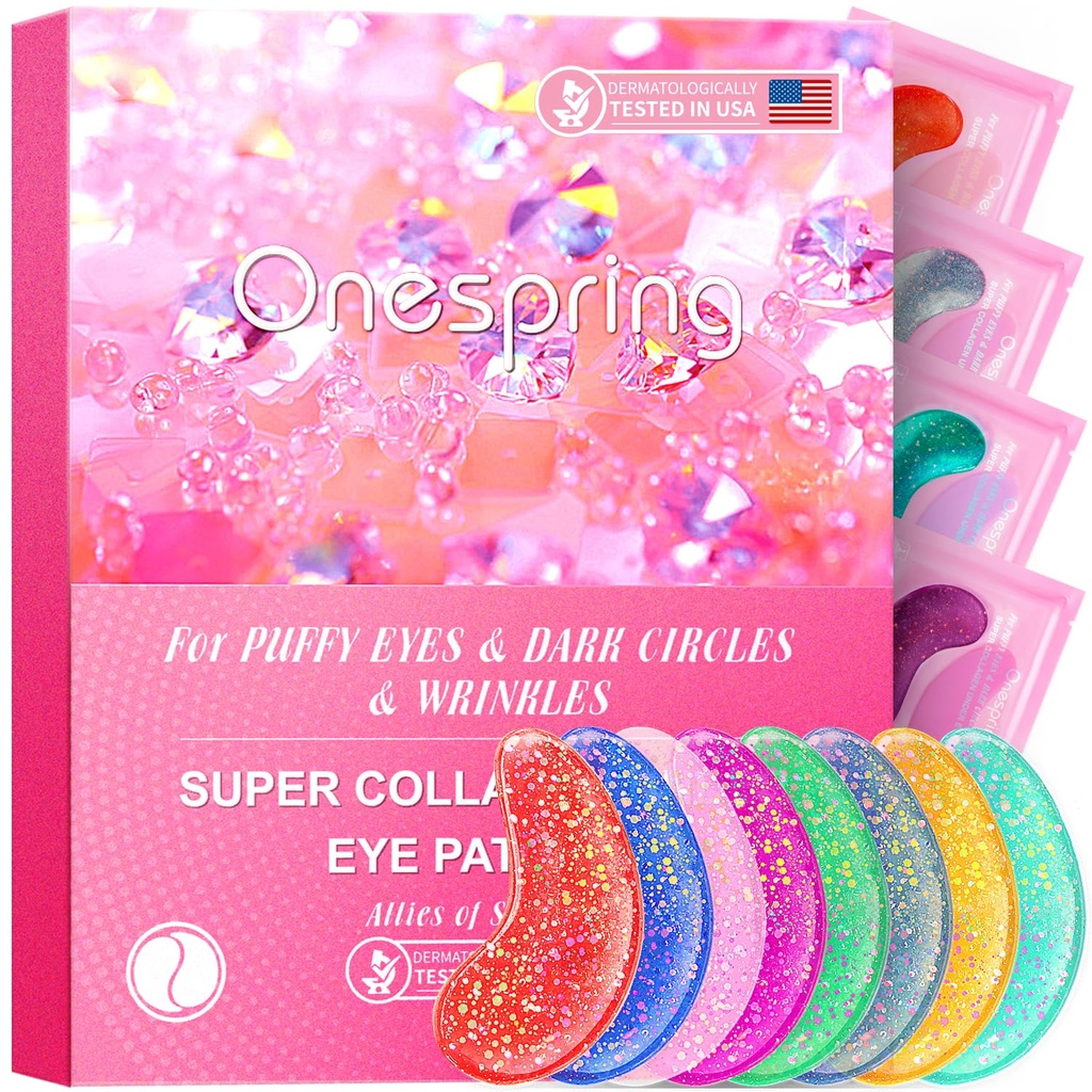 Bajo pares oculares (24 pares) - Paletas de tacón ocular para arrugas, ojos hinchados, círculos oscuros, bolsas oculares, púas de ojos colágeno natural, parches de máscaras para refrescar, revitalizar