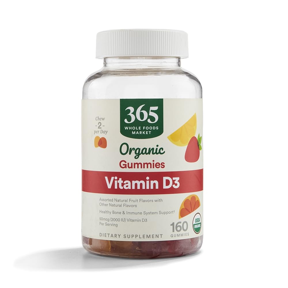 365 by Whole Foods Market, Organic Vitamin D3 Gummy, 160 Cuenta