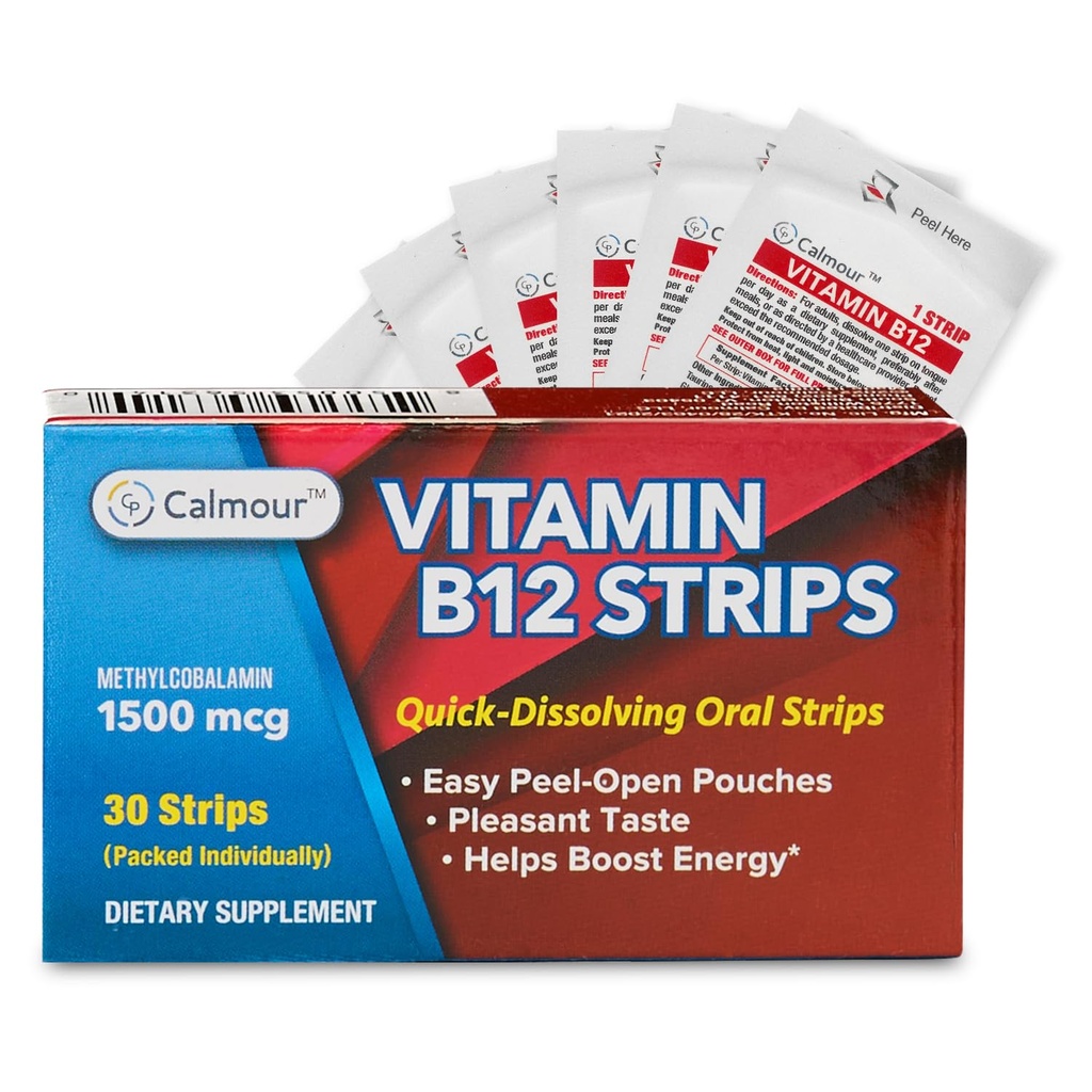 Vitamina B12 Strips 30 Pack TENIDO Easy Oral Dissolvable Mint Flavored Strips TEN 1500 mcg Strips ANTE VIT B12 Dissolve Under Tongue ← Methylcobalamin B-12 Vitamina Fórmula Silencioso