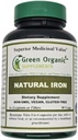 (Pack of 1) Hierro de Suplementos Ecológicos Verdes, 2000mg Cápsulas de Hierro Orgánico, 90, Hecho a mano, Vegan, No GMO, " Cápsulas de Hierro Natural Libre