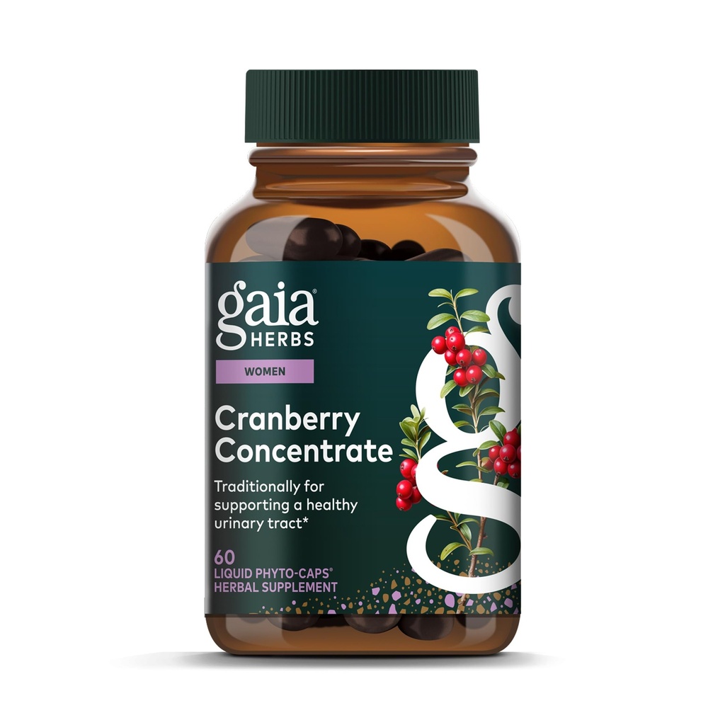 Gaia Herbs Cranberry Concentrate - Ayuda a mantener la salud de la huerta urinaria - Hecho con fruta de arándano orgánico Jugo Extracto en cápsulas convenientes - 60 Vegan Liquid Phyto-Capsules (30-Day Supply)
