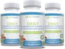 Salud diaria 10 Mushroom Complejo Blend All Natural Extract Vegan Friendly 180 Veg Capsules