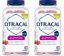 Calcio CITRACAL Suplemento Gummies, Calcio Chewable con Vitamina D3, Soporta la Salud de los Huesos, Cerdos de Calcio para Edades 12+, Sabor de Fresa Natural, 60 Cuenta (Pack de 2)