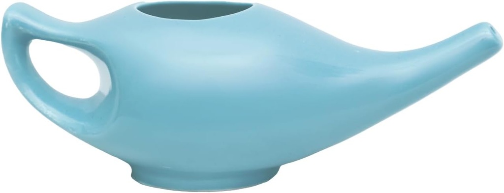 Cerámica Neti Pot for Nasal Cleansing Silencio Natural Sinus Infection Treatment ¦ Incluye 10 Sachet Neti Salt Silencioso 225 Ml. (7.6 FL Oz) Capacidad