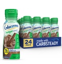 Glucerna Hunger Smart Diabetes Care Shake, Chocolate clásico, Meal Diabético Reemplazo para apoyar la gestión del azúcar en la sangre, 15g Protein, 180 calorías, Listo para beber, 10-fl-oz Bottle, 24 Pack