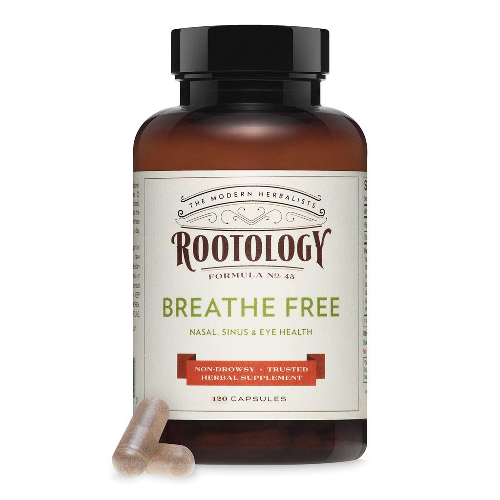 Rootology Breathe Free - Natural Nasal & Sinus Relief - Fast-Acting, Non-Drowsy - 120 Capsules...