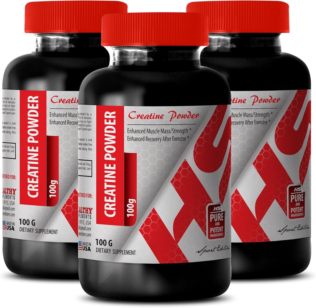 Body Builder for Hombre - CREATINE Powder 100G - Creatine Bulk - 3 Bottle (Powder)