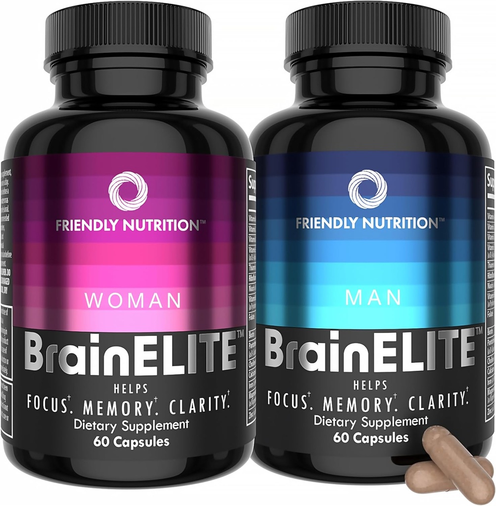 Suplementos cerebrales nootrópicos para la memoria, Focus " Clarity - Advanced Brain Booster Capsules for Hombres " Mujeres con Choline, DMAE, Phosphatidylserine y Bacopa (60Ct 2pack)