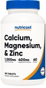 Nutricost Calcium, Magnesium & Zinc Tablets 1,415 mg, 180 Tablets - Suplemento Vitamina/Mineral Blend, 60 Servings - Gluten Free, Non-GMO