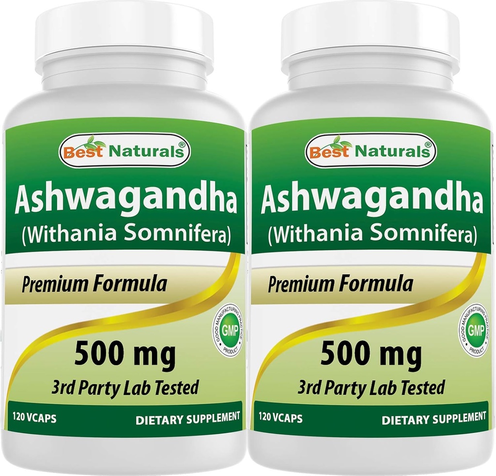 Mejores Naturales Ashwagandha Extracto 500 Mg 120 Capsules (Pack of 2)
