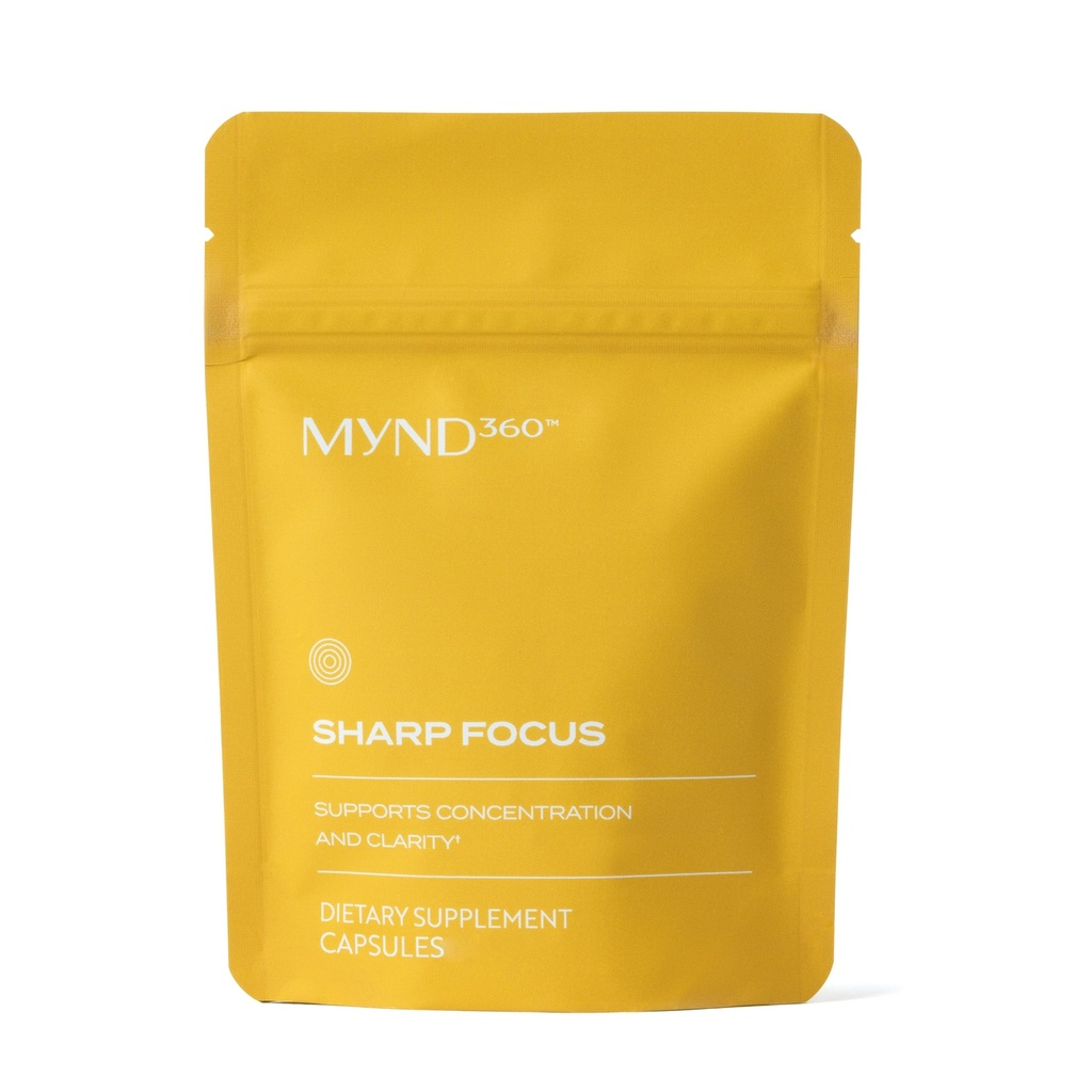 Nu Skin MYND360 Sharp Focus ← 60 cápsulas ← Vitamina B12 &amp; Vitamina B6 para la memoria, el foco y la claridad ¦ Caffeine Infused Brain Health Supplement ← Safe Daily Vitamin B Support for Boosted Concentration
