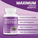 Immunity Lozenge w/Elderberry, Zinc & D3 _ Immune Support Supplement for Men, Women & Kids ← Non-GMO, Gluten & Caffeine Free ← 60 Lozenges