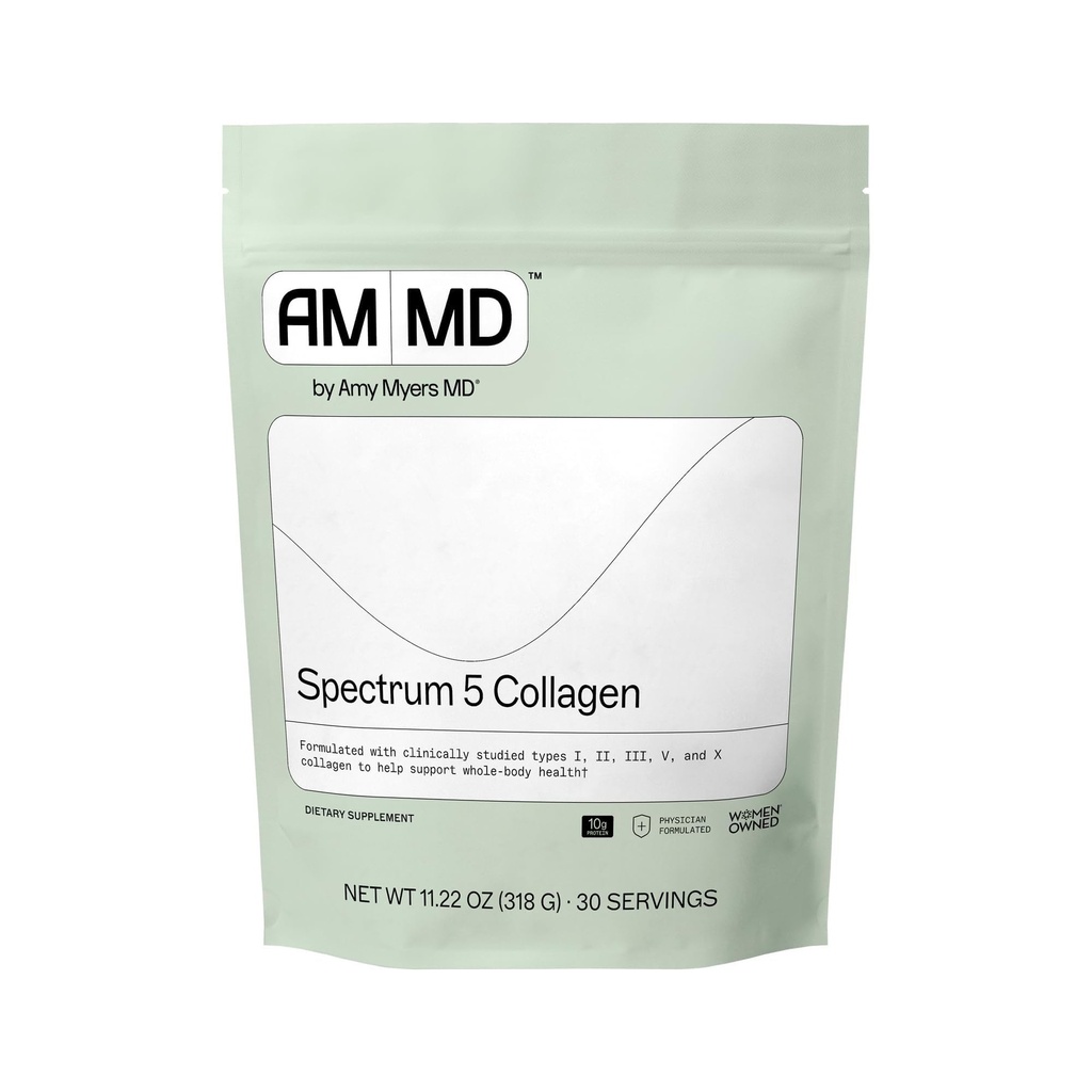 Amy Myers MD Spectrum 5 Collagen Peptides Powder - Daily Collagen Supplement for Healthy Hair, Skin & Nails - for Joint Support, Gut & Immune Health - 30 Servings