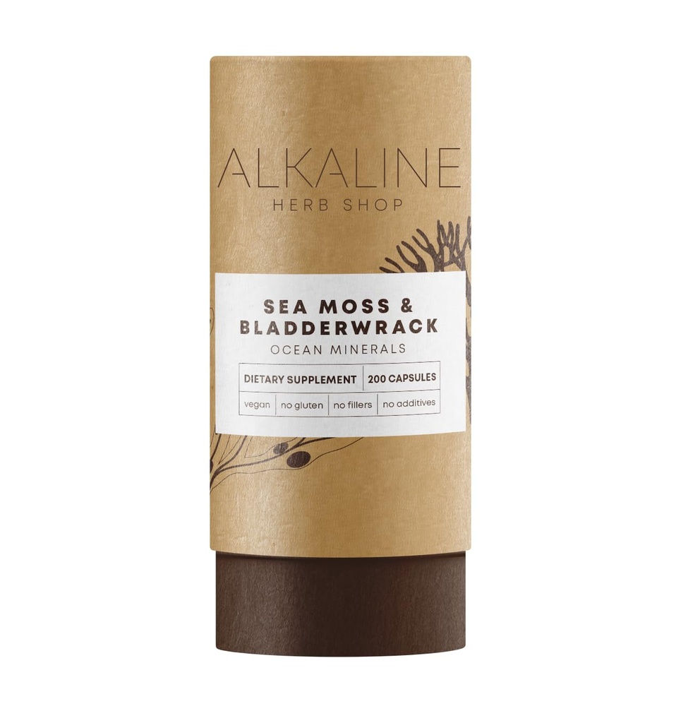 Alkaline Herb Shop Sea Moss " Bladderwrack Suplemento 200 cápsulas