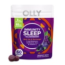 OLLY Immunity Sleep Gummy, Immune and Sleep Support, 3mg Melatonin, Echinacea, Zinc, Vitamina C, Chewable Supplement, Berry - 60 Count