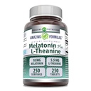 Fórmulas increíbles Melatonin Plus L-Theanine 10 mg Tablets Suplemento Silencio No-GMO Silencio Gluten Gratis Silencio Made in USA (10 mg, 250, Conde)