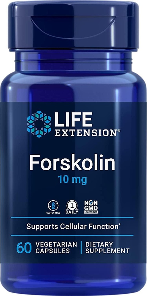 Extensión de vida Forskolin 10 mg, 60 cápsulas vegetarianas (Pack of 2)