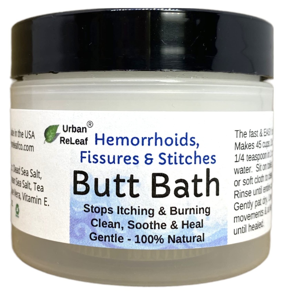 Urban ReLeaf Butt Bath! Hemorroides, Fissures & Stitches. Ayuda a picar " Quemarse. Limpio, calma. ¡El baño Easy Sitz! ¡Alivio rápido! Sopa suave de sal marina. suave, eficaz, 100% natural