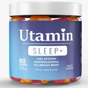 3 en 1 orgánica sueño Gummy-5 mg Melatonina,50 mg Valerian Root, 50 mg Ashwagandha-Multi Flavor 60 Conde (Pack of 1).