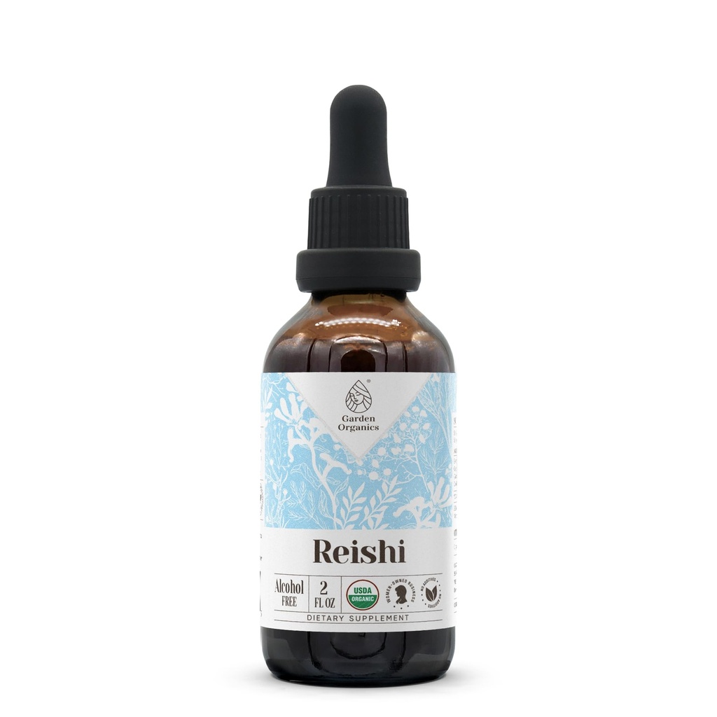 Reishi USDA Extracto Orgánica Libre de Alcohol ← Suplemento dietético, Tintura de alta potencia Silencio Natural Certificado orgánico Reishi Mushroom (Ganoderma Lucidum) (2 oz)
