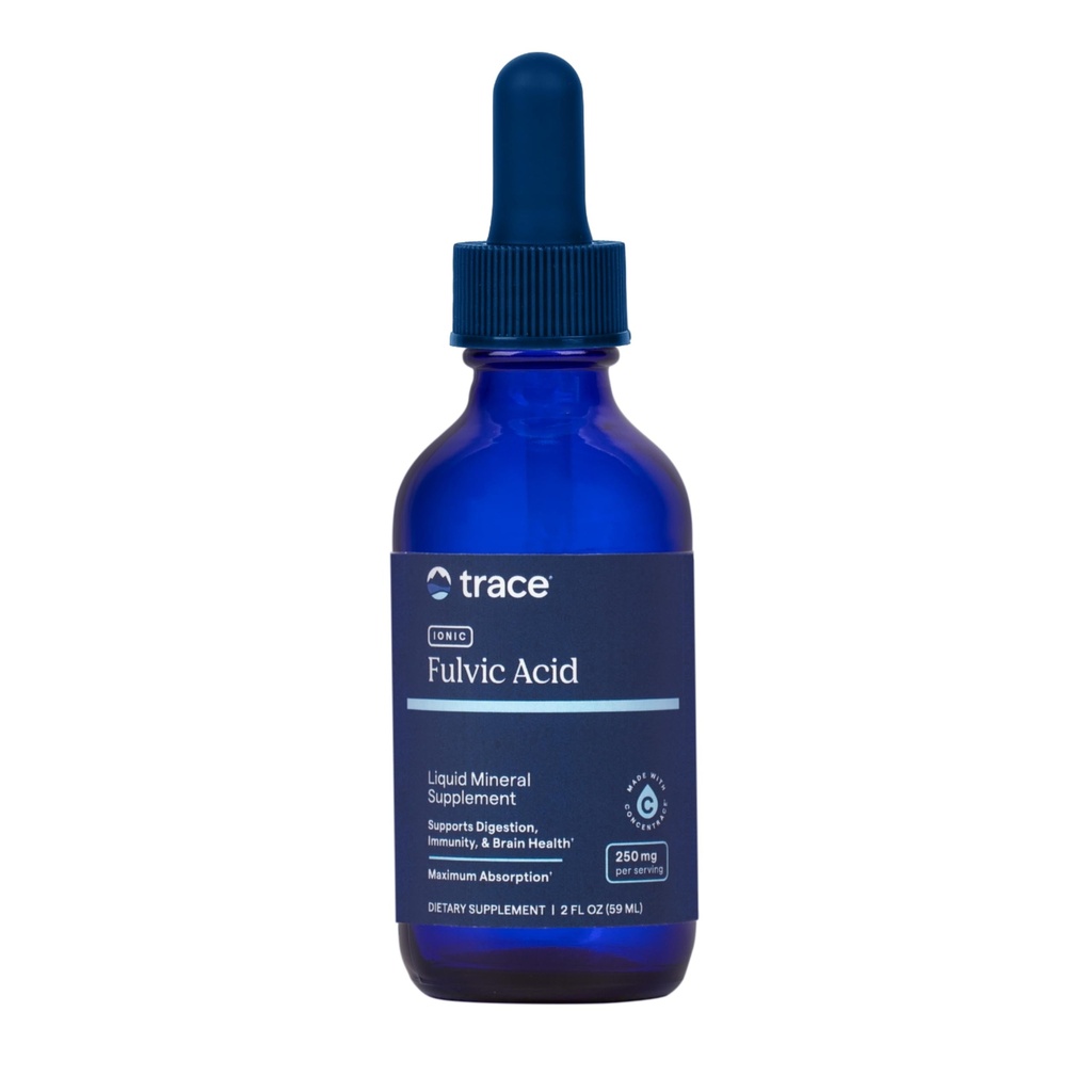 Trace Minerals Ionic Fulvic Acid 250mg - Suplemento Mineral Esencial para Apoyar Hidratación &amp; Producción Energética - Ayudas Muscle Endurance - Suplemento Líquido para la Digestión Saludable - 2 fl oz (59 Servimientos)