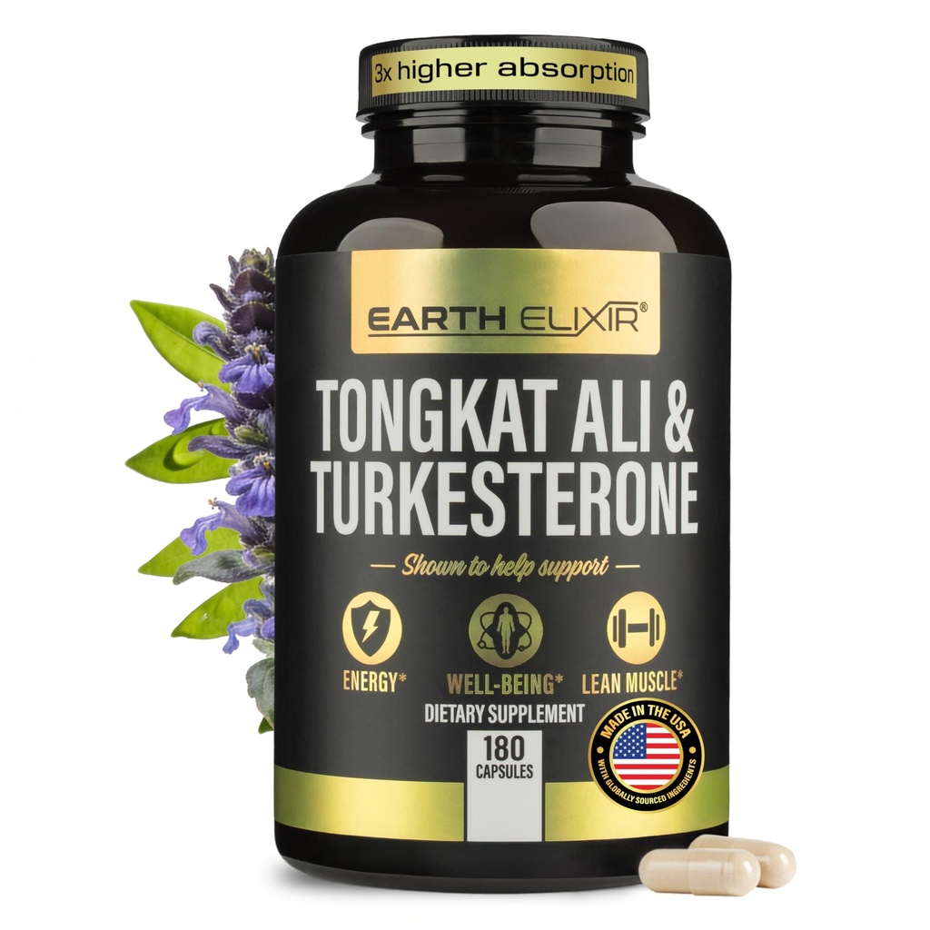 Turkesterone Tongkat Ali para Hombres y Mujeres – 2-en-1 Natural Testosterone Support for Energy & Fitness - High Potency Turkesterone Suplemento para Hombres con Tongkat Ali – Pure Non-GMO Formula