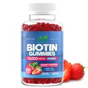 Biotina 10.000mcg Gummies for Women &amp; Men (100 Conde) - 2x Maximum Strength Biotin for Hair Growth, Skin & Nails - Gluten-Free, Vegan, Non-GMO, Great Tasting Strawberry Flavor - 100 Gummies
