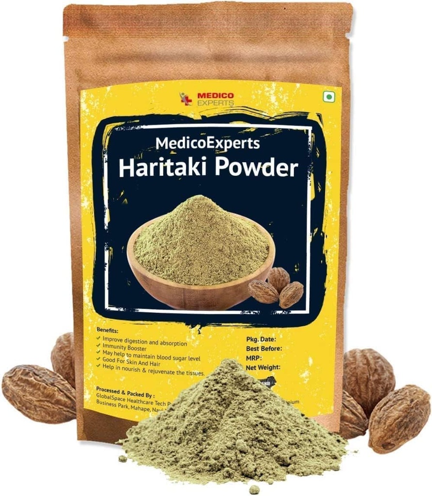 SENTA Haritaki Powder Organic - 400 GMS TENIDO 100% Pure Harde Powder TEN Kadukkai Powder ANTE Harad Powder ANTE Inknut Powder for Dark Circles, Face, Skin &amp; Healthy Digestion