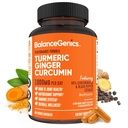 Suplemento de Curcumina Turmérica con Pimienta Negra > Ginger Root 1000mg TEN Optimizado Fórmula 95% Curcuminoides Curcuma ANTE Solución Salud e Inflamación Soporte Ø 60 Capsules Powder Filled