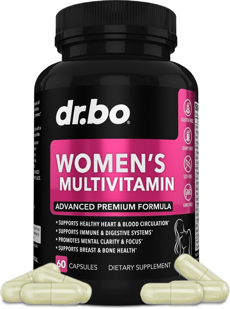 Mujeres Multivitamina - Natural Daily Multi Vitaminas para Mujeres - Mujer Suplementos de Energía Magnesio Plus Zinc - Mujer Multipropósito Minerales Salud Suplemento Cápsulas - Iron & Soy Free Pills