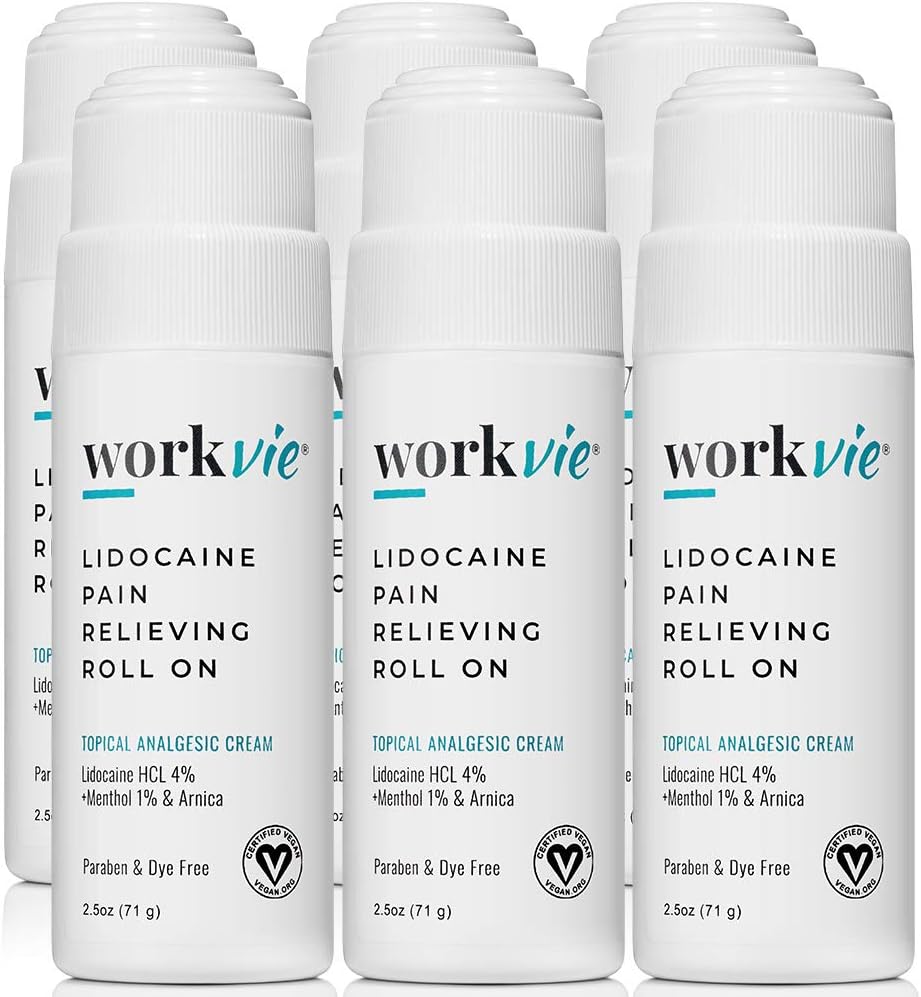 Lidocaine Roll On Doin Relief Cream - Crema de Alivio de Dolor Bulk (6)